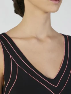 Modal Neglige lang schwarz-pink von Verdiani