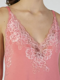 Modal Neglige mit Spitze lang CORALLO pink von Verdiani