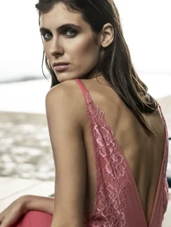 Modal Neglige mit Spitze lang CORALLO pink von Verdiani