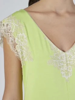 Modal Neglige mit Spitze lang KIWI grün von Verdiani
