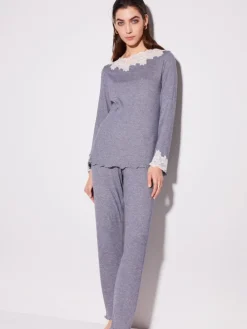 Modal Pyjama FEINRIPP in jeansblau von Chiara Fiorini