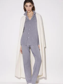 Modal Pyjama NADELSTREIFEN in jeansblau von Chiara Fiorini