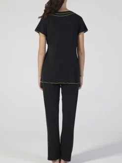 Modal Pyjama schwarz-kiwigrün von Verdiani