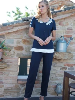 Modal Pyjama SUMMER BLU No.4 dunkelblau von Chiara Fiorini