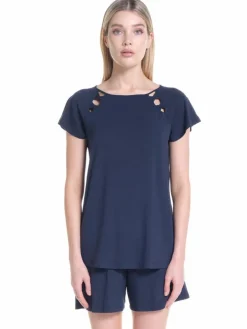 Modal Sommer-Schlafanzug WKND No. 18 dunkelblau von Verdiani