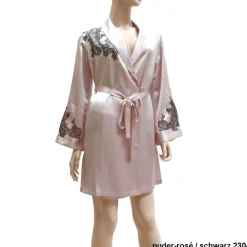 Morgenmantel BACCARAT Calais Seide mit Spitze von Marjolaine