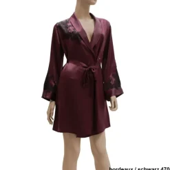 Morgenmantel BACCARAT Calais Seide mit Spitze von Marjolaine