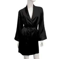 Morgenmantel BACCARAT Calais Seide mit Spitze von Marjolaine