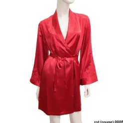 Morgenmantel BACCARAT Seide mit Spitze von Marjolaine