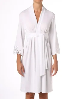Morgenmantel CAROLA weiß Modal-Baumwolle von Imec