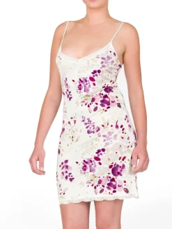 Nachthemd CAYO LARGO mit Blumendruck von Gattina Wirkseide Seidenmix