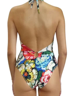Neckholder Badeanzug LEVEN 68 Blumenmuster von Pain de Sucre