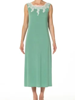 Neglige lang DANIELA schilfgrün mit Modal von Imec