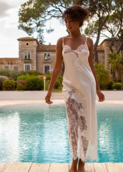 Neglige NYMPHE No. 4 lang Stretchseide Marjolaine