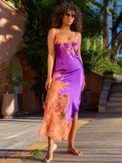 Neglige NYMPHE No. 4 lang Stretchseide Marjolaine