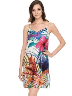 Nighty Baumwolle mit Seide LIV weiß bunt von Gattina