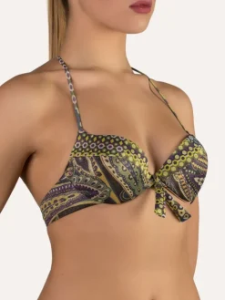 Push-Up Bikini METALLIC grün-bunt von Cotton Club Mare