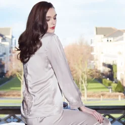 Pyjama / Hausanzug APHRODISIAC Seide mit Spitze Shell Belle Couture