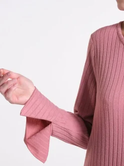 Ripp-Jersey Kleid lang LOUNGE No. 2 altrosé Viscosemix von Verdiani