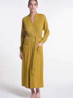 Ripp-Jersey Morgenmantel Viscosemix LOUNGE No. 1 lang von Verdiani