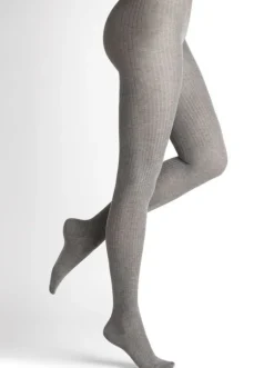 Ripp-Strumpfhose mit Kaschmir von Bleuforêt