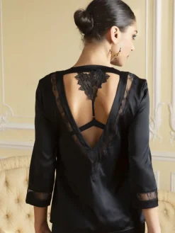 Satin Bluse ADORABLE EN SEXY mit Spitze von Lise Charmel