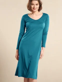 Seide & Bio-Baumwolle LANGARM NACHTHEMD Kokon Zwo