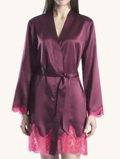Seide Kimono SOIE D´AMOUR mit Spitze Aubade