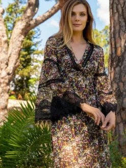 Seide Kleid OPHELIE lang Mousseline von Marjolaine