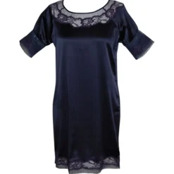 Seide Kurzarm Nachthemd MAGIC MOMENTS weiß oder blau von Gattina