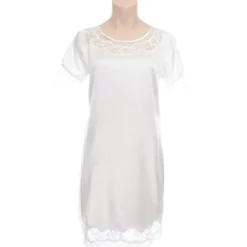 Seide Kurzarm Nachthemd MAGIC MOMENTS weiß oder blau von Gattina