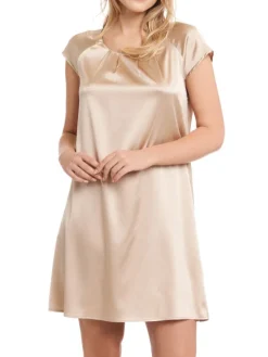 Seide Kurzarm Nachtkleid SEDUZIONE DI SETA von Gattina
