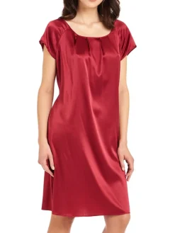 Seide Kurzarm Nachtkleid SEDUZIONE DI SETA uni von Gattina