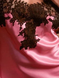 Seide Mini Combinette LYLOU rosa-schwarz von Marjolaine