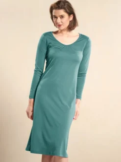 Seide mit Bio-Baumwolle LANGARM NACHTHEMD von Kokon Zwo