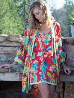 Seide Morgenmantel kurz PAPILLON No. 4 von Chiara Fiorini