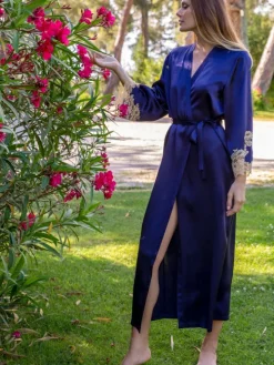 Seide Morgenmantel lang MARJOLIE No. 9 von Marjolaine