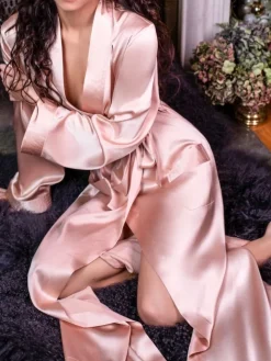 Seide Morgenmantel lang NELIA von Marjolaine