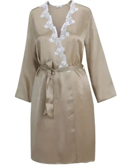 Seide Morgenmantel SATIN + LACE kurz von Eva B. Bitzer