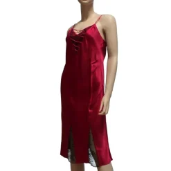 Seide Nachthemd CORSET LACE rot von Luna di Seta