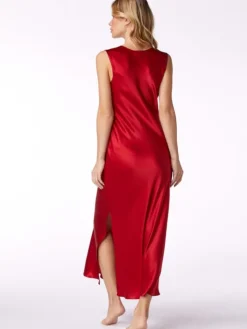 Seide Nachthemd PIA rot mit Spitze von Vivis