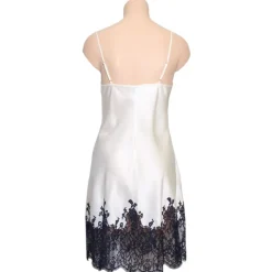 Seide Negligé CAPRICE mittellang Calais Spitze Marjolaine