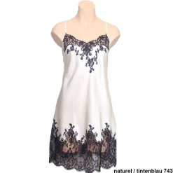 Seide Negligé CAPRICE mittellang mit Spitze Marjolaine