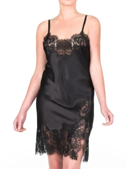 Seide Negligé ST. ELM mit Spitze Gattina