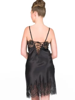Seide Negligé ST. ELM mit Spitze Gattina