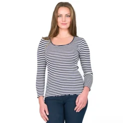 Seide-Baumwolle Langarm-Shirt ARONA schwarz oder blau von Gattina