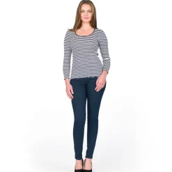 Seide-Baumwolle Langarm-Shirt ARONA schwarz oder blau von Gattina