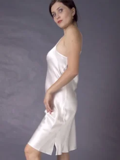 Seide-Baumwolle Nachthemd SATIN knielang von Gattina