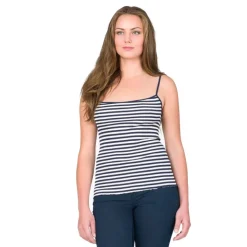 Seide-Baumwolle Spaghetti-Top ARONA gestreift Gattina