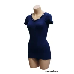 Seide-Baumwolle T-Shirt FIOCCA flieder oder blau von Gattina